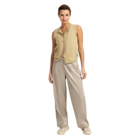 YAYA Womens Top Knitted Spencer Button Closure Olive Gray Green Melange