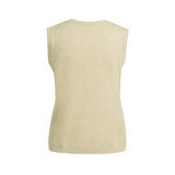 YAYA Womens Top Knitted Spencer Button Closure Olive Gray Green Melange