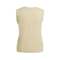 YAYA Womens Top Knitted Spencer Button Closure Olive Gray Green Melange