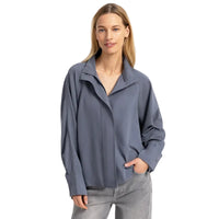 YAYA Womens Blouse High Neck Arctic Seal Grey