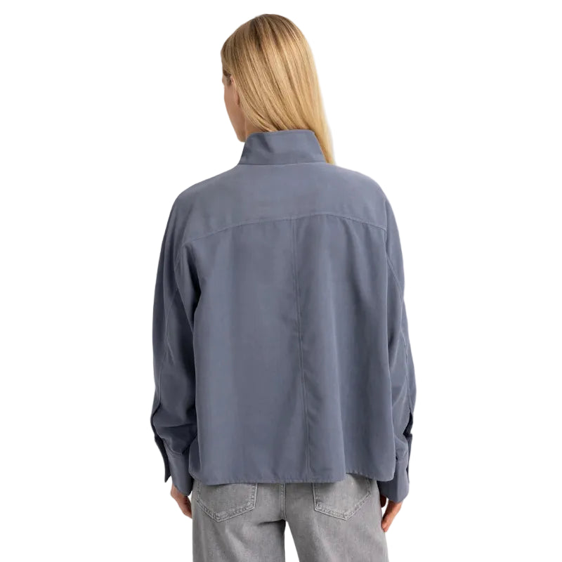 YAYA Womens Blouse High Neck Arctic Seal Grey