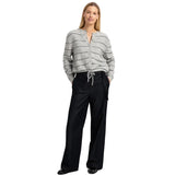YAYA Womens Cardigan Striped Knitted Medium Grey Melange