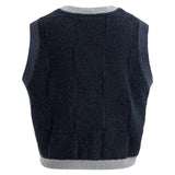 YAYA Womens Sweater Vest Soft Knitted Spencer Cat Black Dessin
