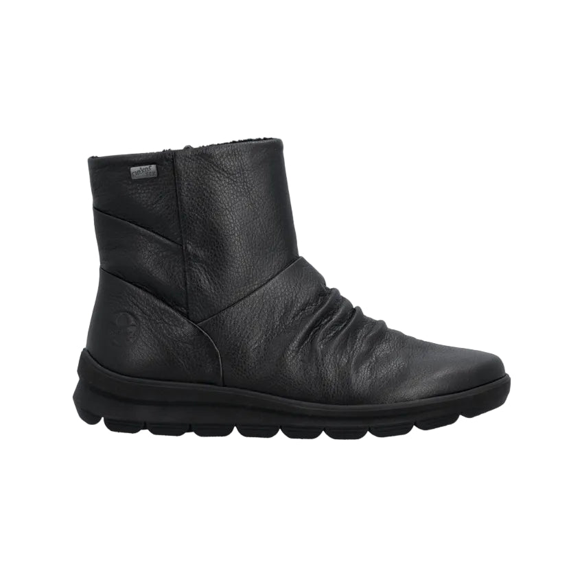 Rieker women's black ruched ankle boots