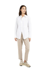 YAYA Womens A-Line Poplin Blouse Pure White