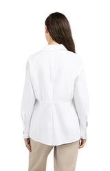 YAYA Womens A-Line Poplin Blouse Pure White