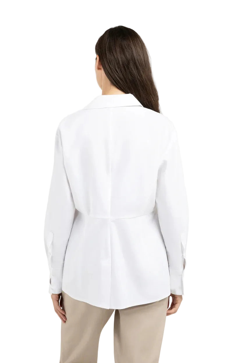 YAYA Womens A-Line Poplin Blouse Pure White