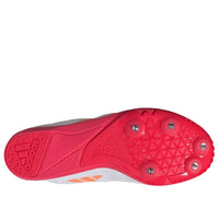 Adidas Junior Running Spikes JR4876 Cloud White/Lucid Orange/Silver Metallic