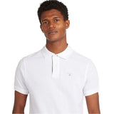 Barbour Mens Shirt Polo Tartan Pique Racing White