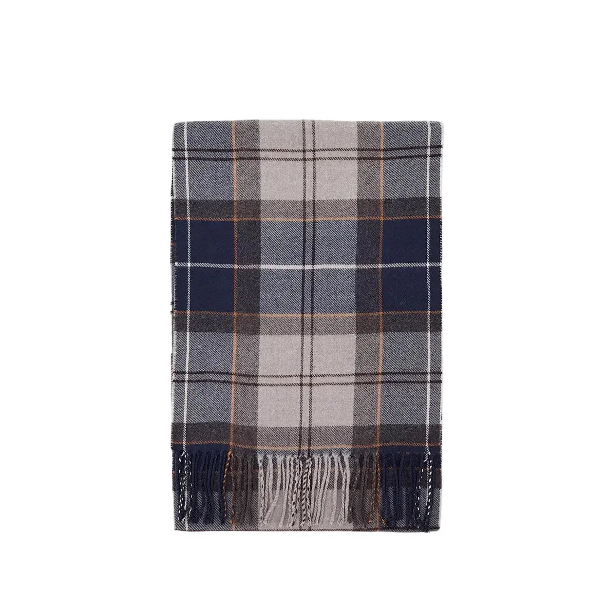 Barbour Unisex Scarf Galingale Tartan Grey Midnight Tartan
