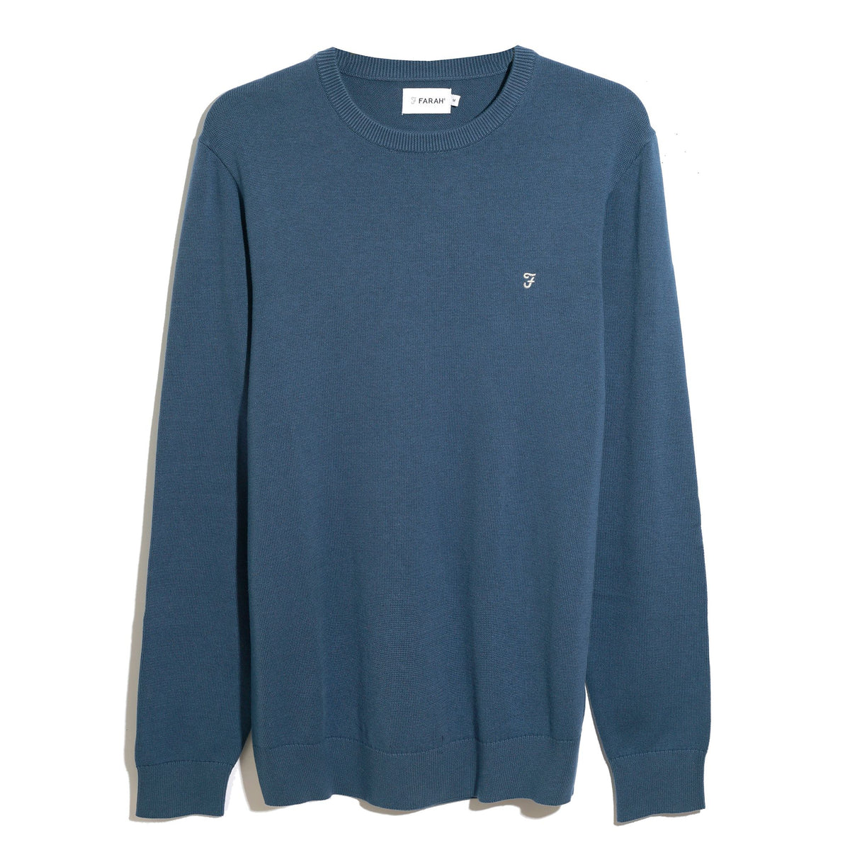 Farah Mens Ludlow Crew LS Jumper Prussian Blue
