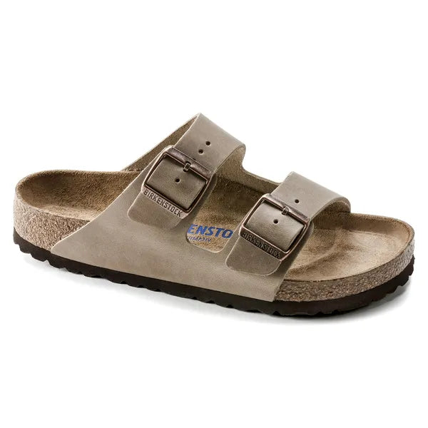 Birkenstock men's brown leather slip-on sandal