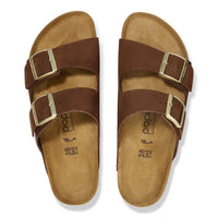 Birkenstock Womens Sandal Arizona Pap Flex Platform Nubuck Leather Dark Tea