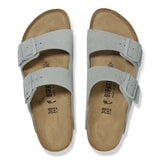Birkenstock women's grey leather slip-on sandal