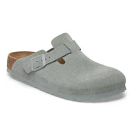Birkenstock women's silver leather slip-on sandal