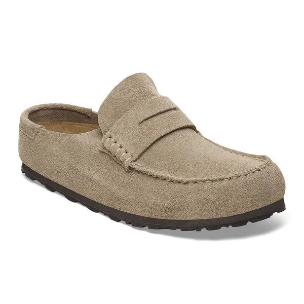 Birkenstock Womens Naples Wrapped Suede Taupe