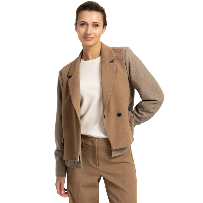 Yaya women's blazer in otter brown melange