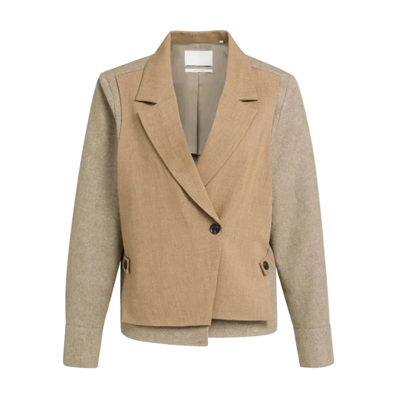 Yaya women's blazer in otter brown melange