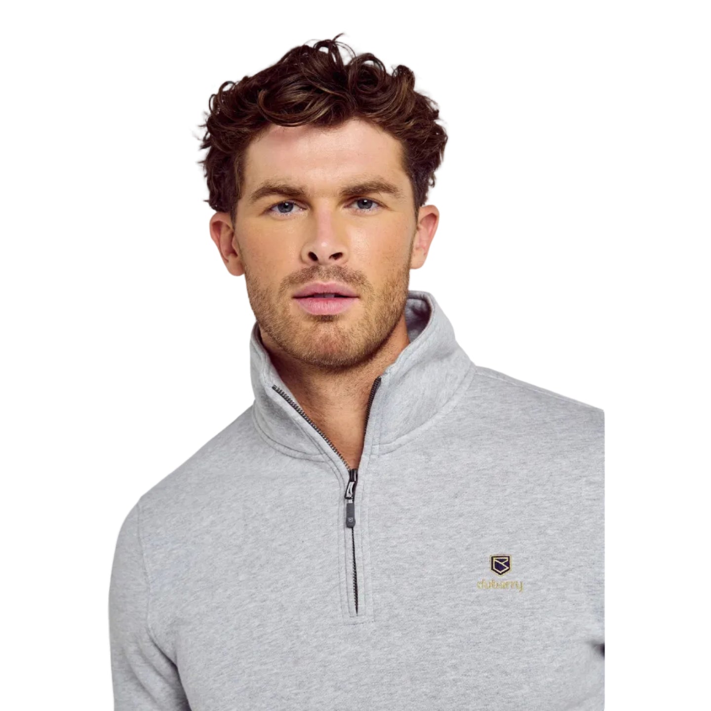Dubarry Mens Zip Neck Sweater Boyce Grey