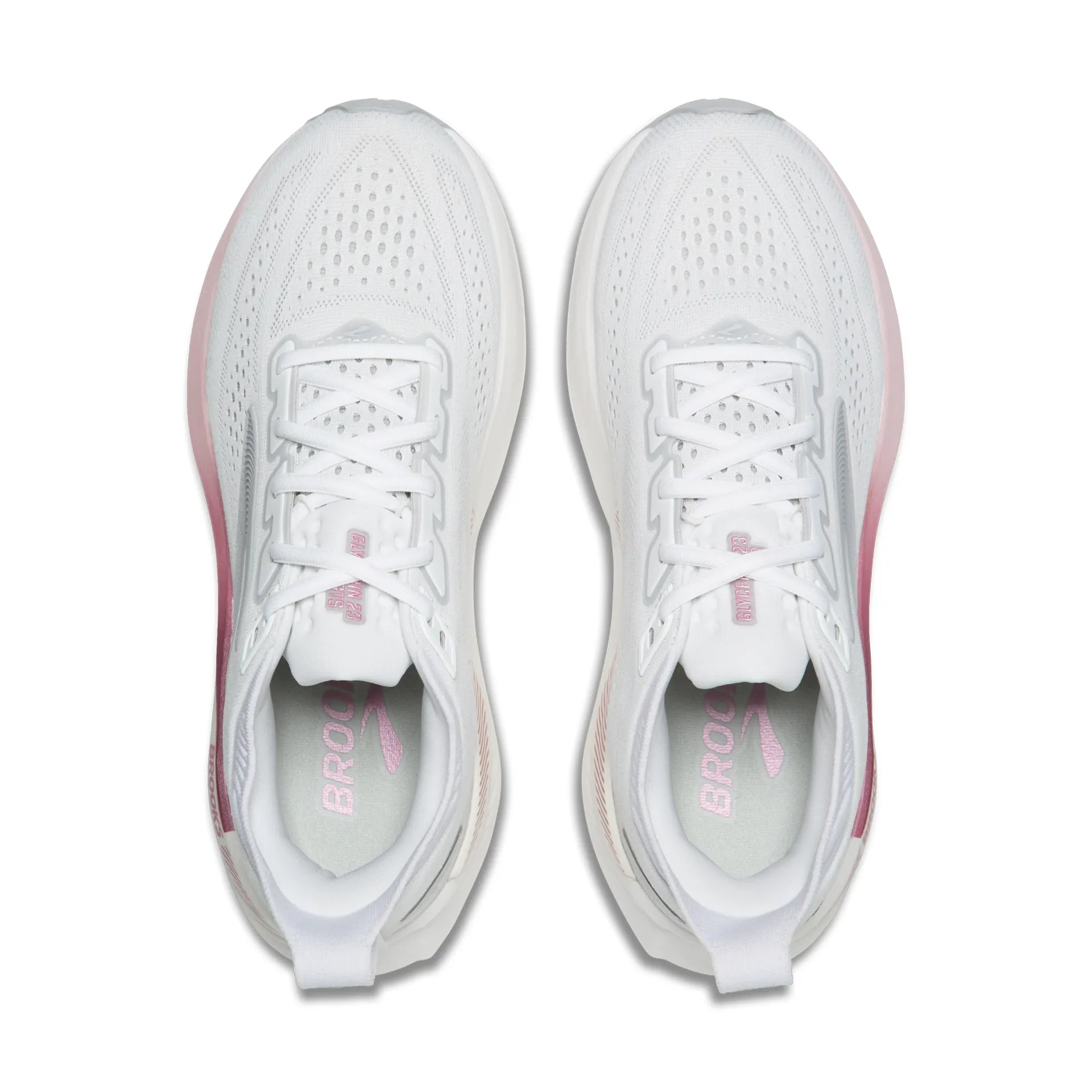 Brooks Womens Trainer Glycerin GTS 23 White/Harbor Mist/Metallic