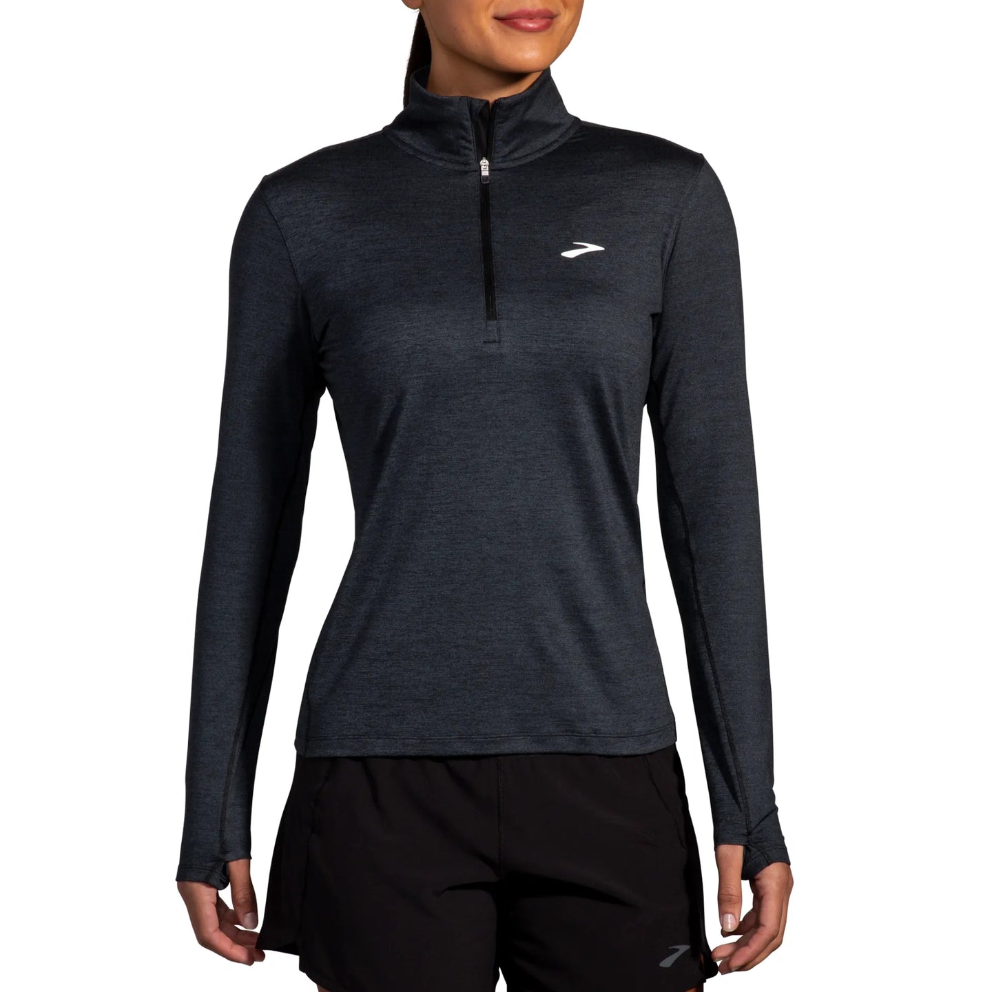 Brooks Womens Top ½ Zip Dash 2.0 HTR Black
