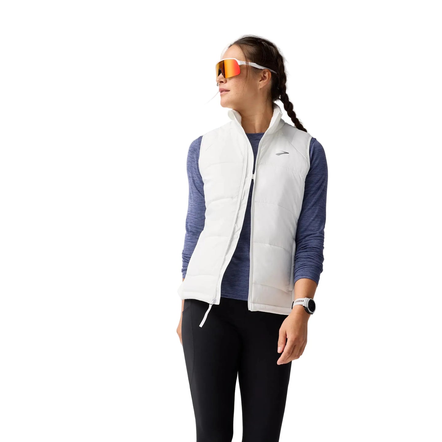 Brooks Womens Vest Shield Hybrid 3.0 White