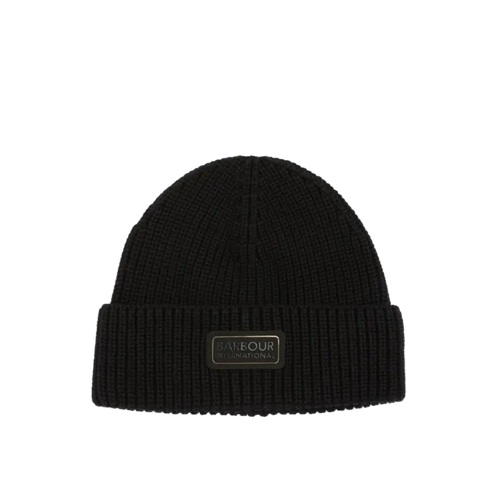 Barbour International Mens Beanie/Scarf Sweeper Gift Set Black