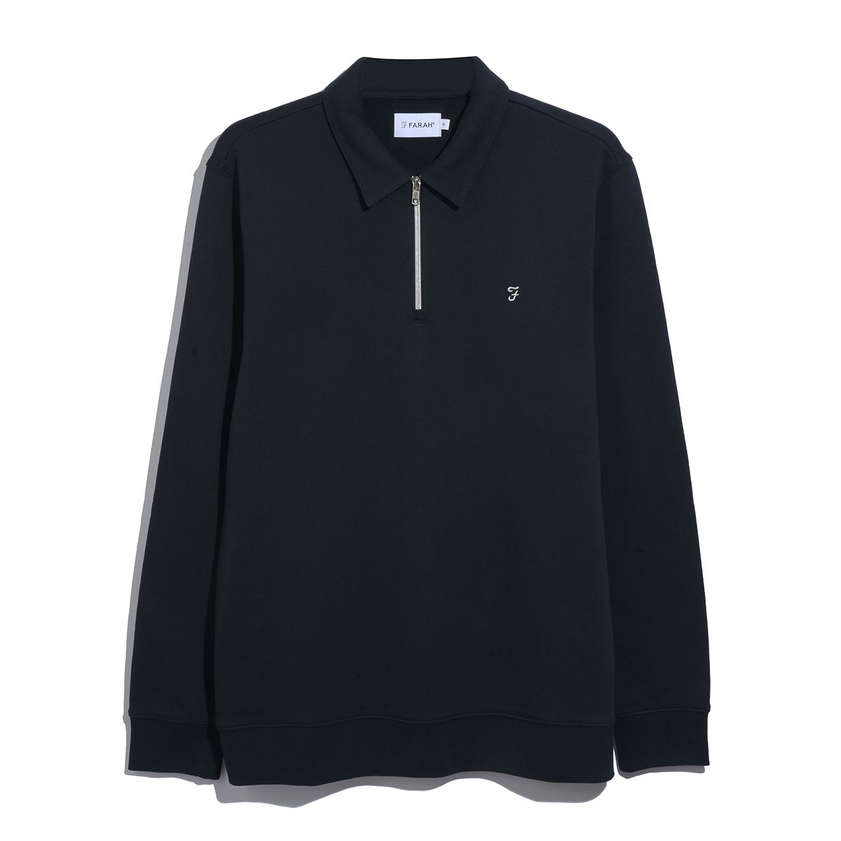 Farah Mens Quarter Zip Jude L/S Polo True Navy