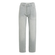 YAYA Womens Wide Leg Cargo Jeans Mid Grey Denim