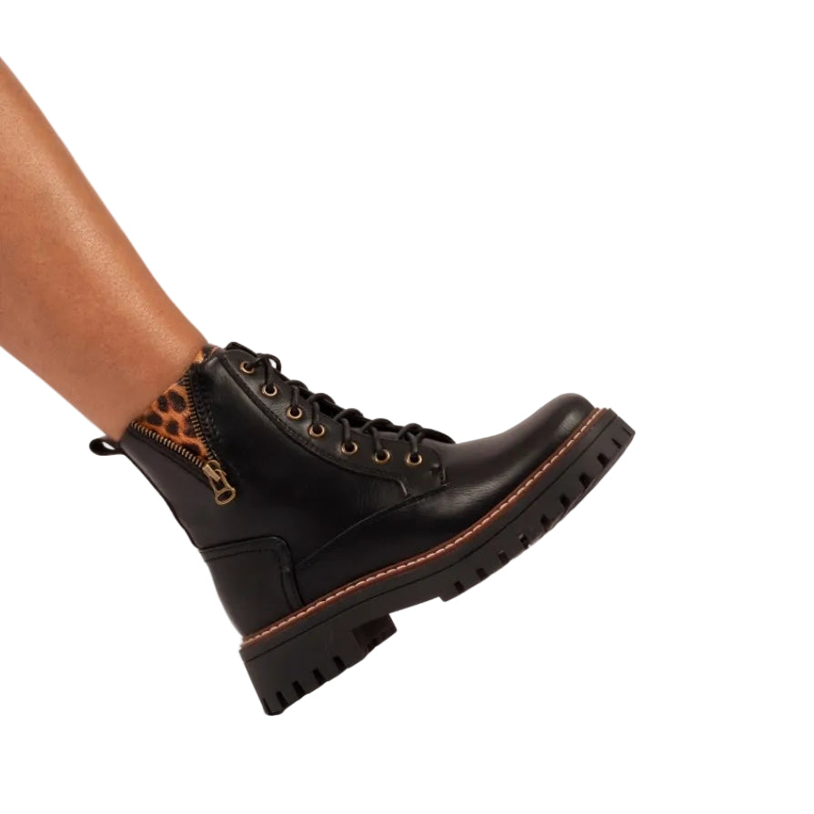 Lunar Colorado women's black lace-up ankle boot