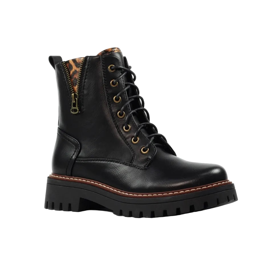 Lunar Colorado women's black lace-up ankle boot