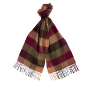 Barbour Unisex Scarf Large Tattersall Tawny Port