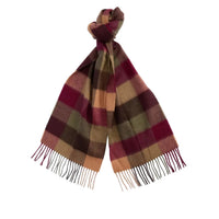 Barbour Unisex Scarf Large Tattersall Tawny Port