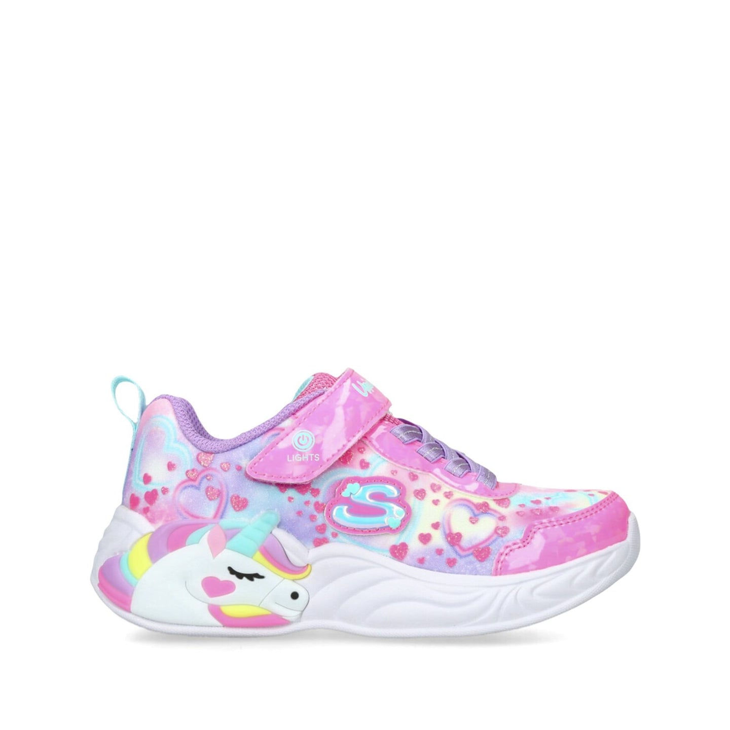 Skechers Girls Trainer Unicorn Dreams Heart Sparkles Pink Multi