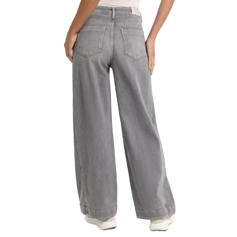Yaya women's wide-leg jeans in mid grey denim