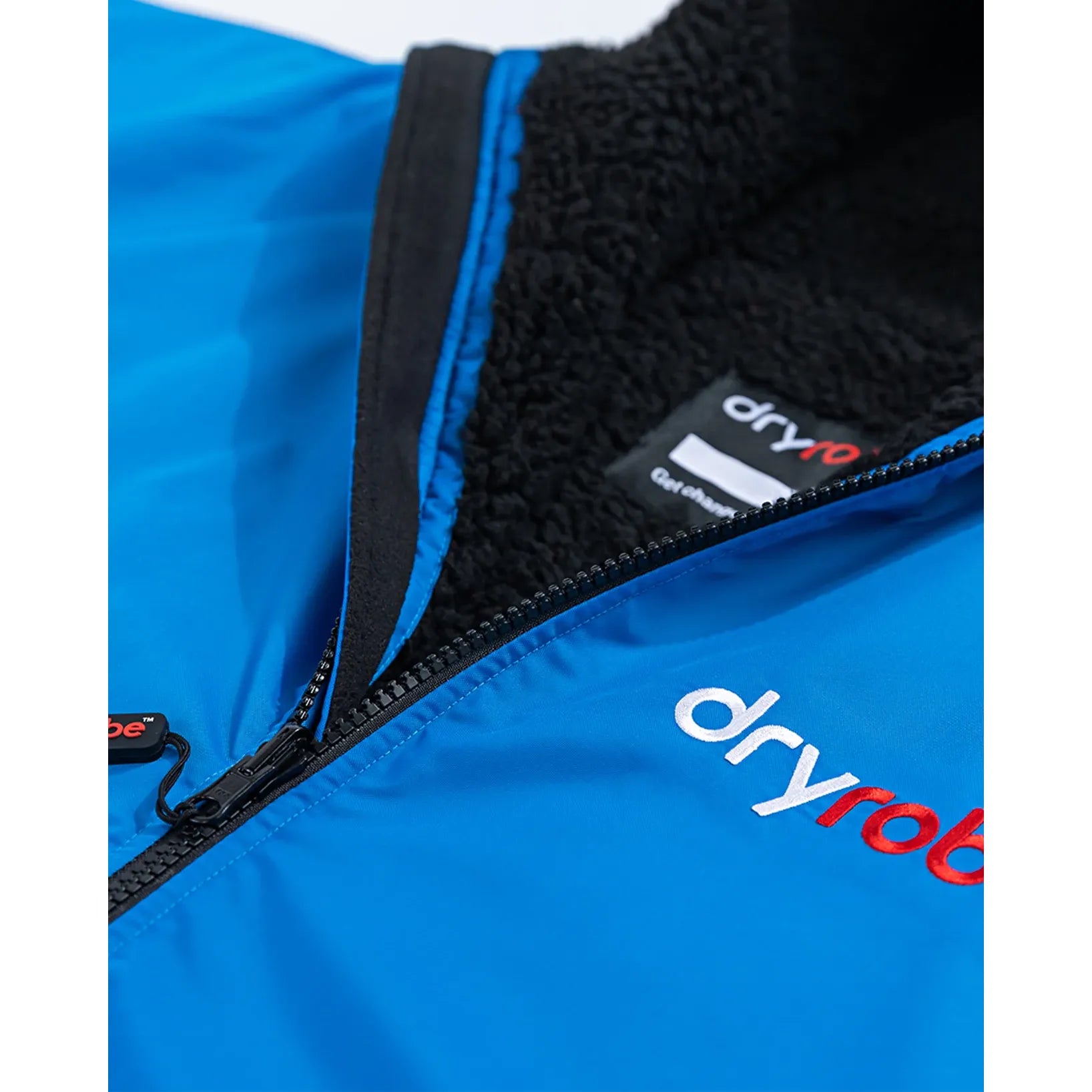 Dryrobe women's black and blue fleece jacket with zip