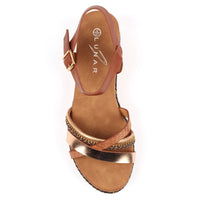 Lunar women's tan sandal with buckle