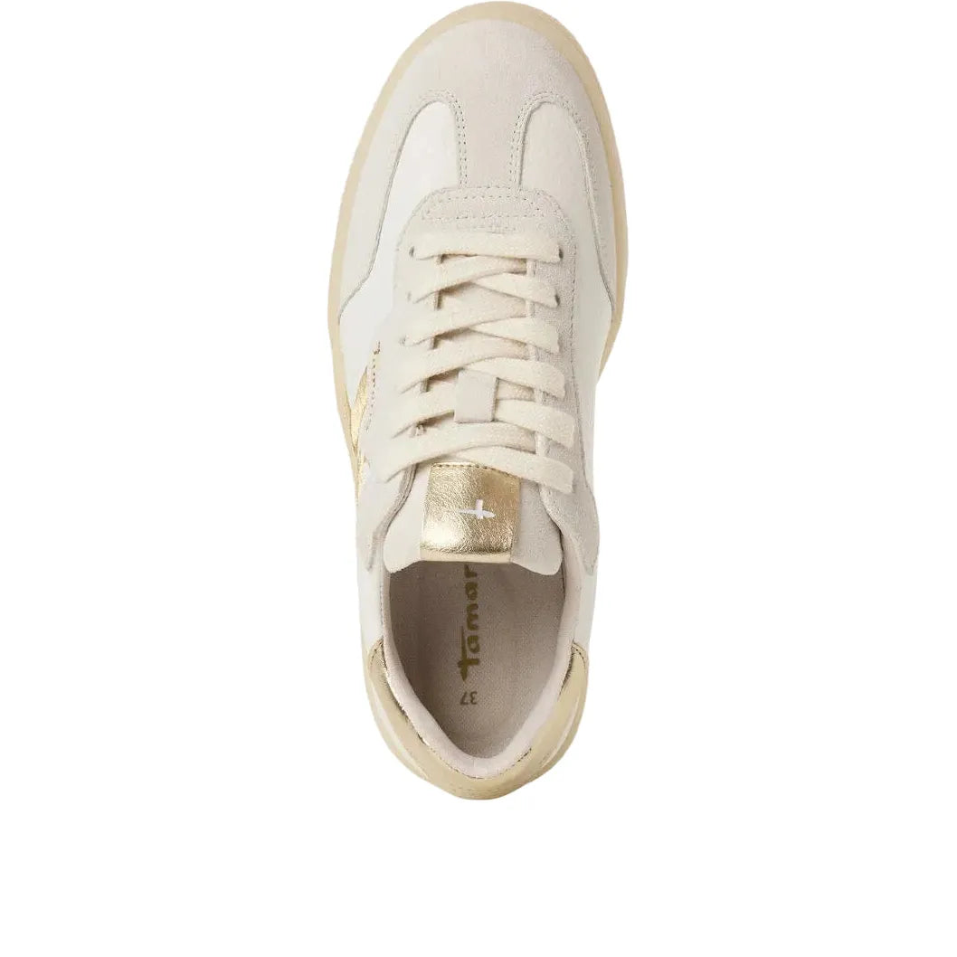 Tamaris Womens Shoe 23723 White/Light Gold