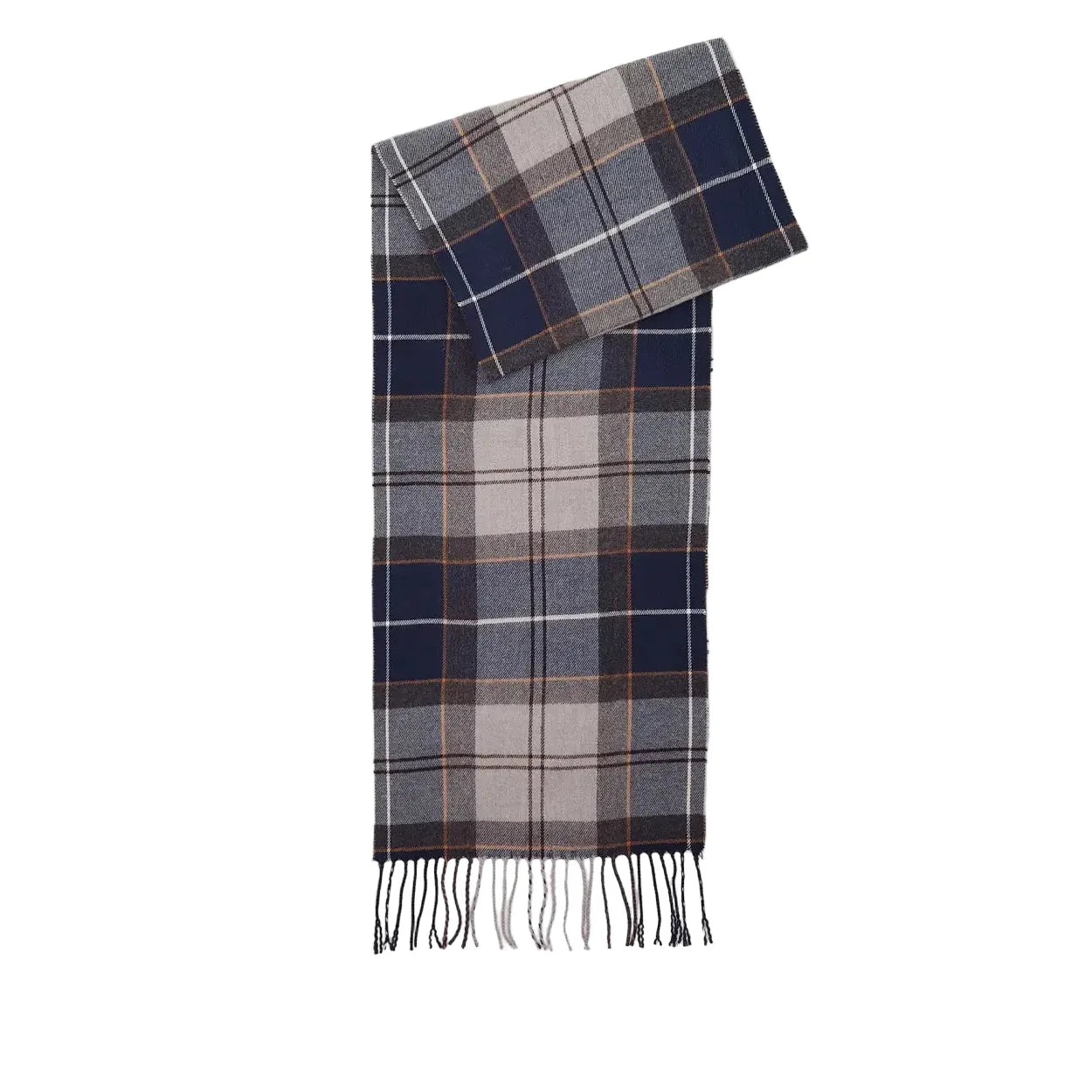 Barbour Unisex Scarf Galingale Tartan Grey Midnight Tartan