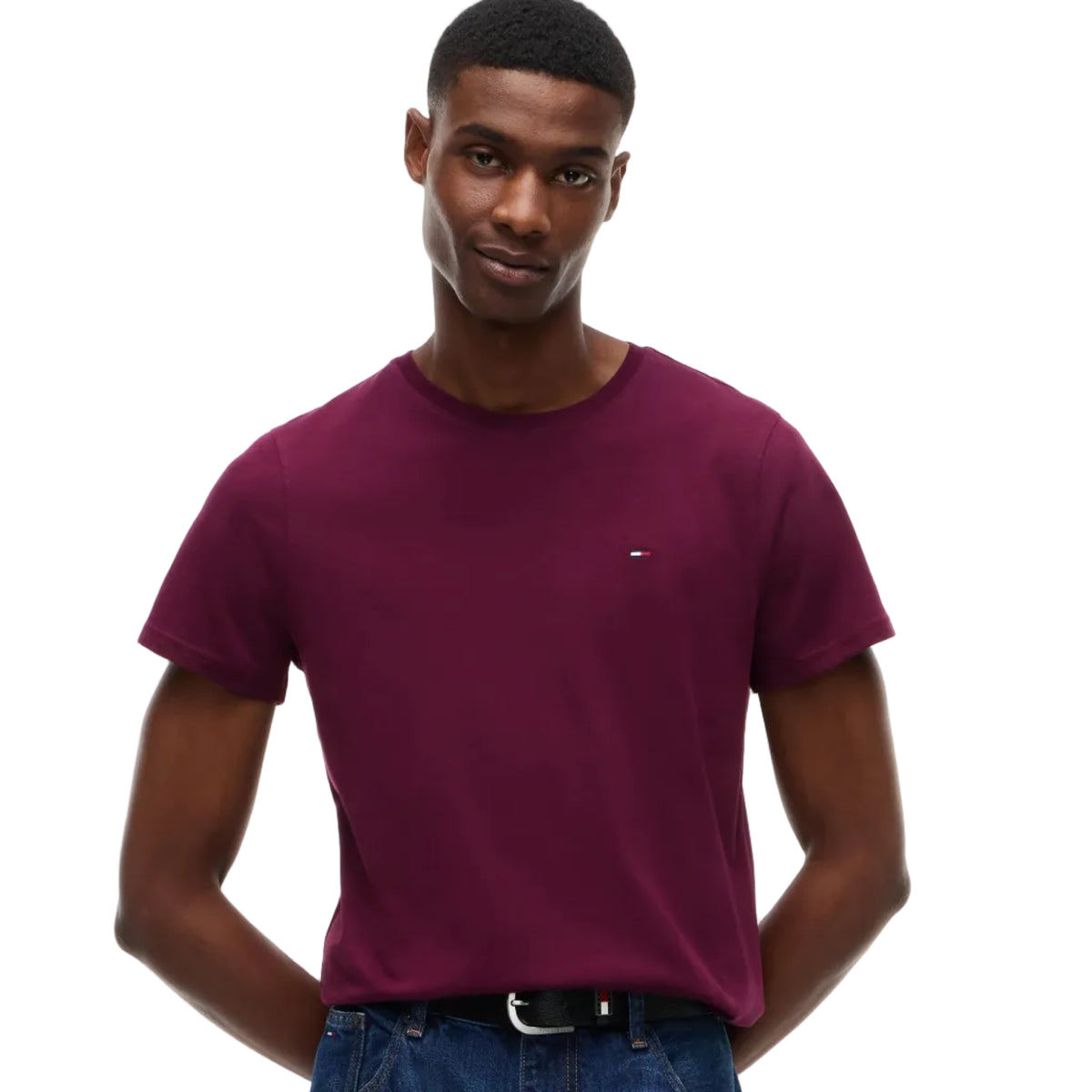 Tommy Jeans Mens T-Shirt Calypso Berry