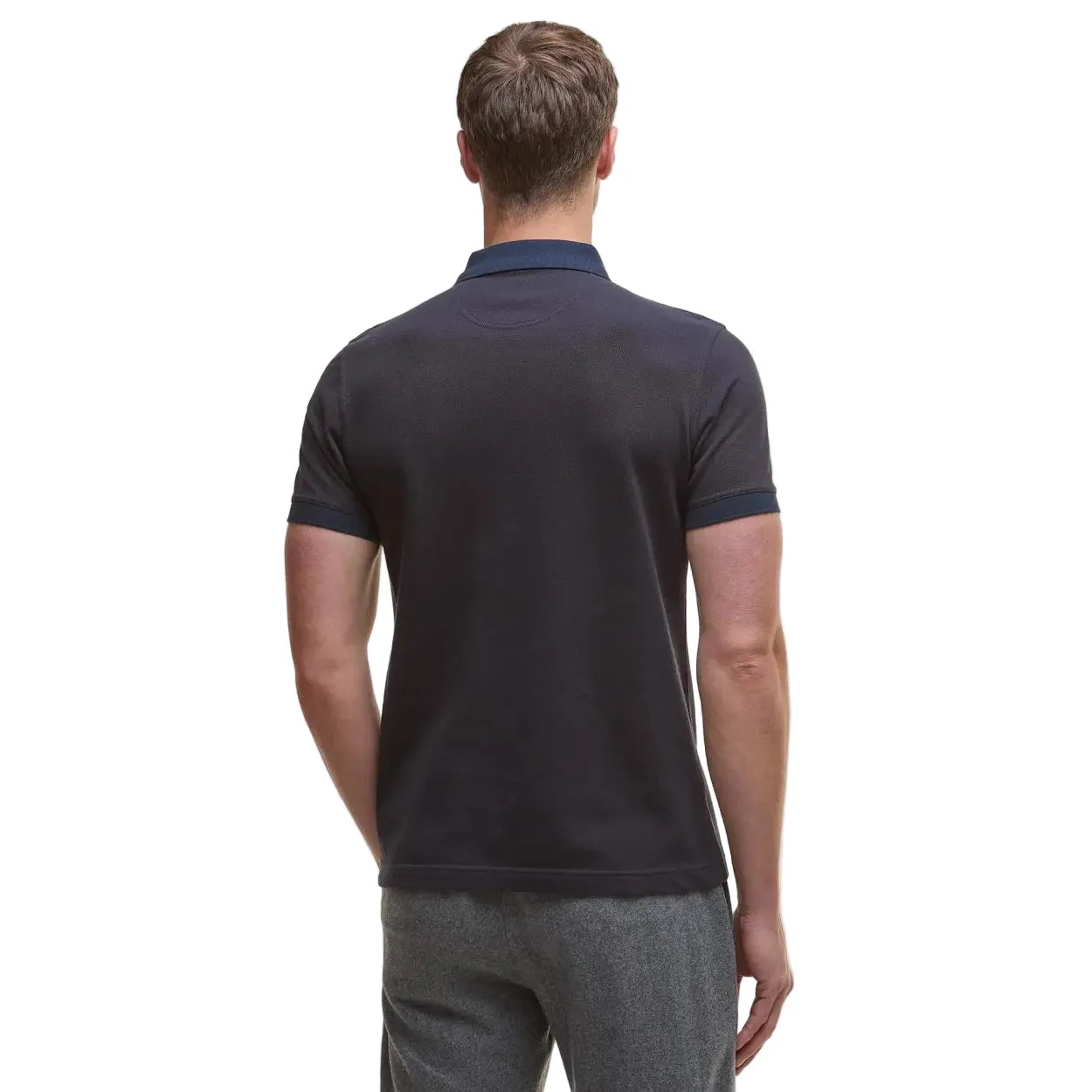 Barbour Mens Polo Shirt Essential Sports Mix Dark Oak