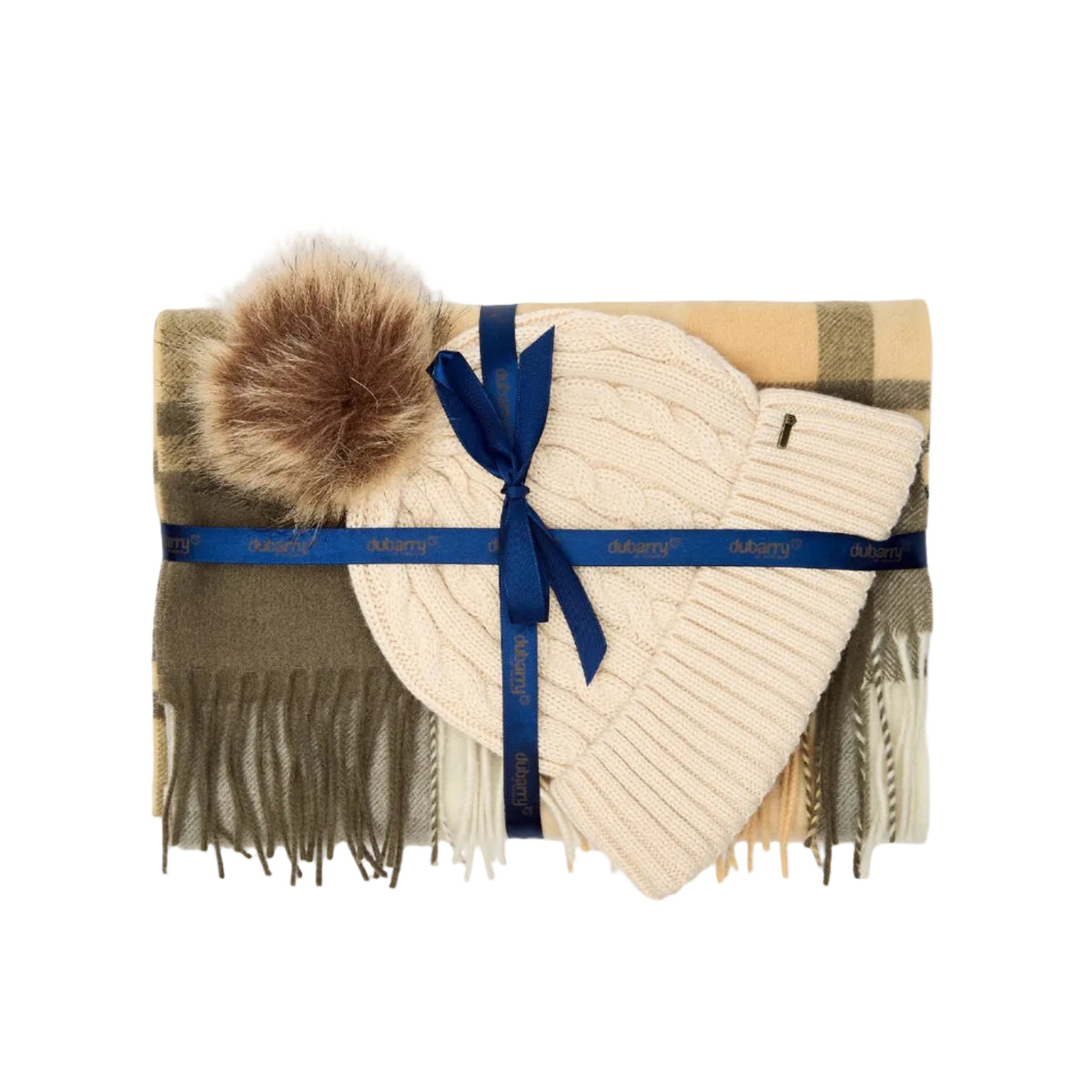 Dubarry Womens Scarf and Hat Gift Set Foley Dusky Green