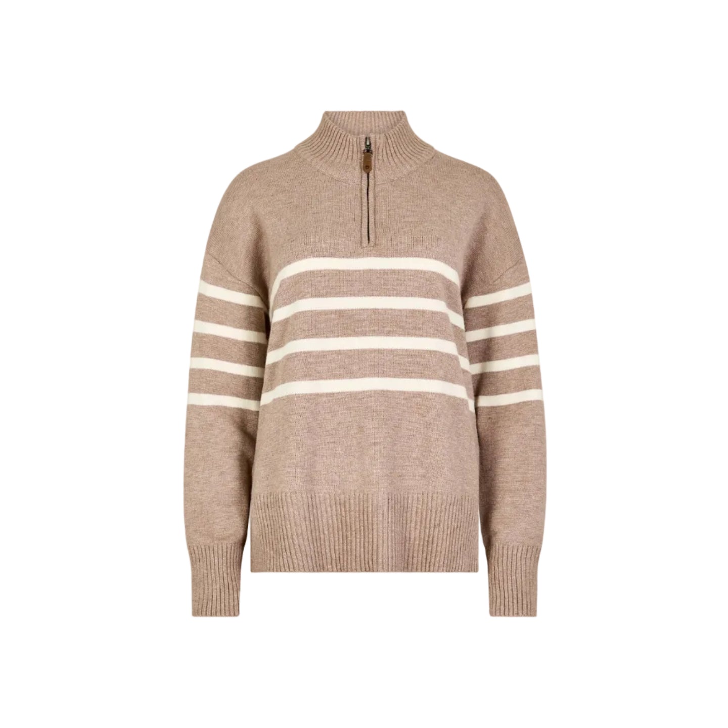 Dubarry Womens Fonthill Zip Neck Sweater Taupe