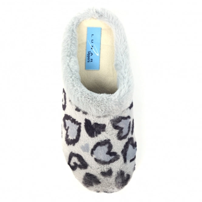 Lunar women's grey slip-on slipper