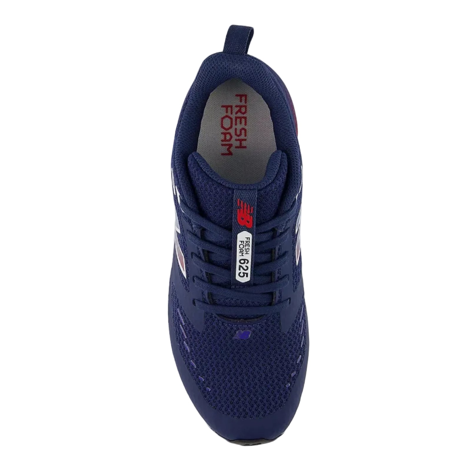 New Balance kids' navy and red lace-up trainer