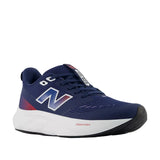 New Balance kids' navy and red lace-up trainer