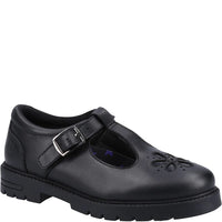 Hush Puppies Girls School Shoe Fiona Junior Black Leather