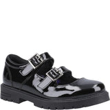 Hush Puppies Girls School Shoe Ella Patent Junior Black