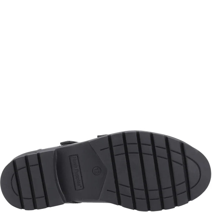 Hush Puppies Girls School Shoe Ella Patent Junior Black