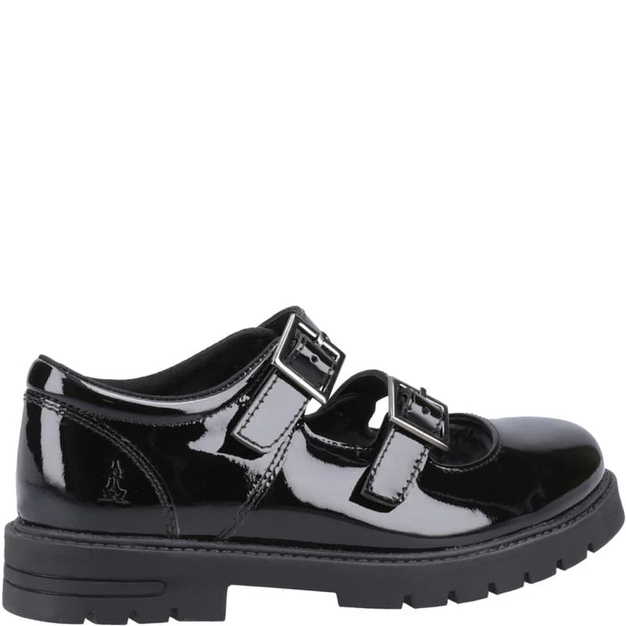 Hush Puppies Girls School Shoe Ella Patent Senior Black